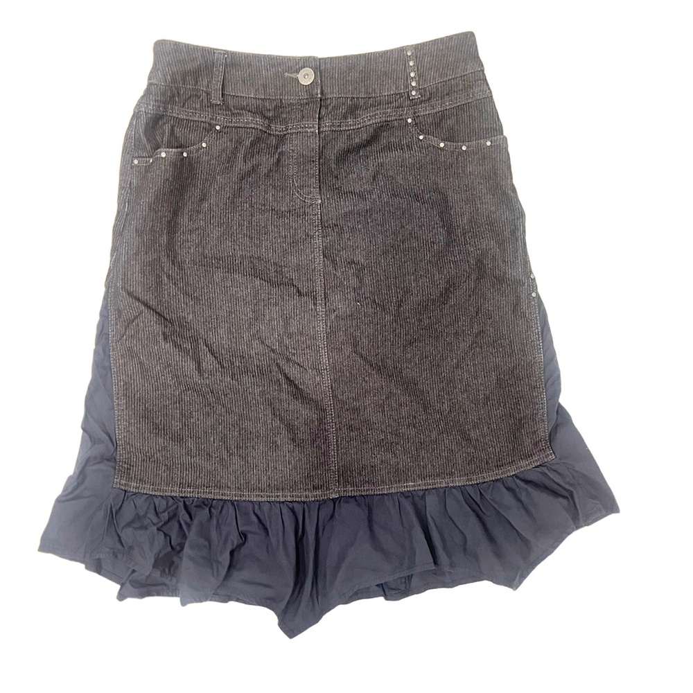 point zero vintage jean maxi skirt